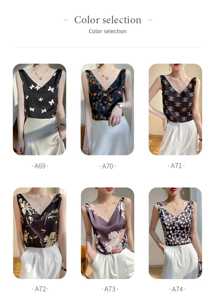 22 years printing suit Lay a foundation Satin V-collar real silk