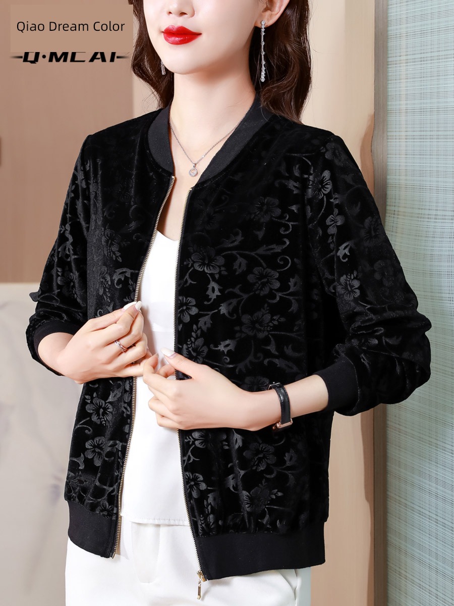 middle age have cash less than that is registered in the accounts spring black leisure time Mother dress loose coat
