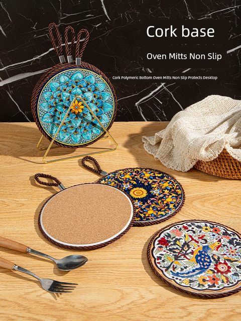 Retro heat insulation pad high temperature resistant casserole anti-scalding pads enamel pot cushions ceramic new Chinese dining table anti-slip dining plate pads