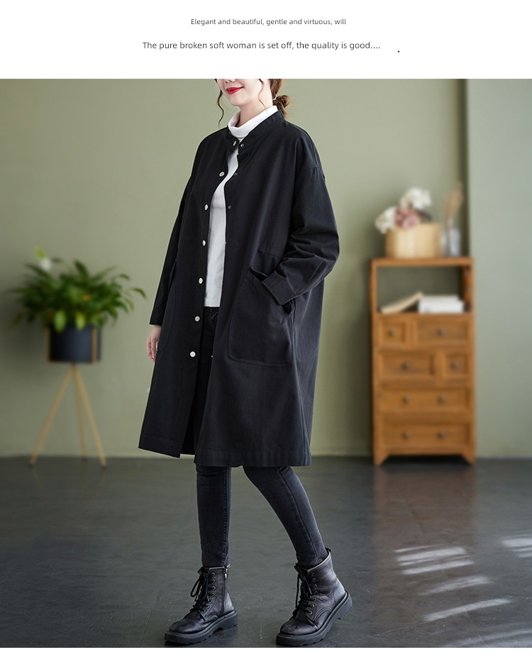 Fat sister Medium and long term Early autumn Casual and versatile Windbreaker