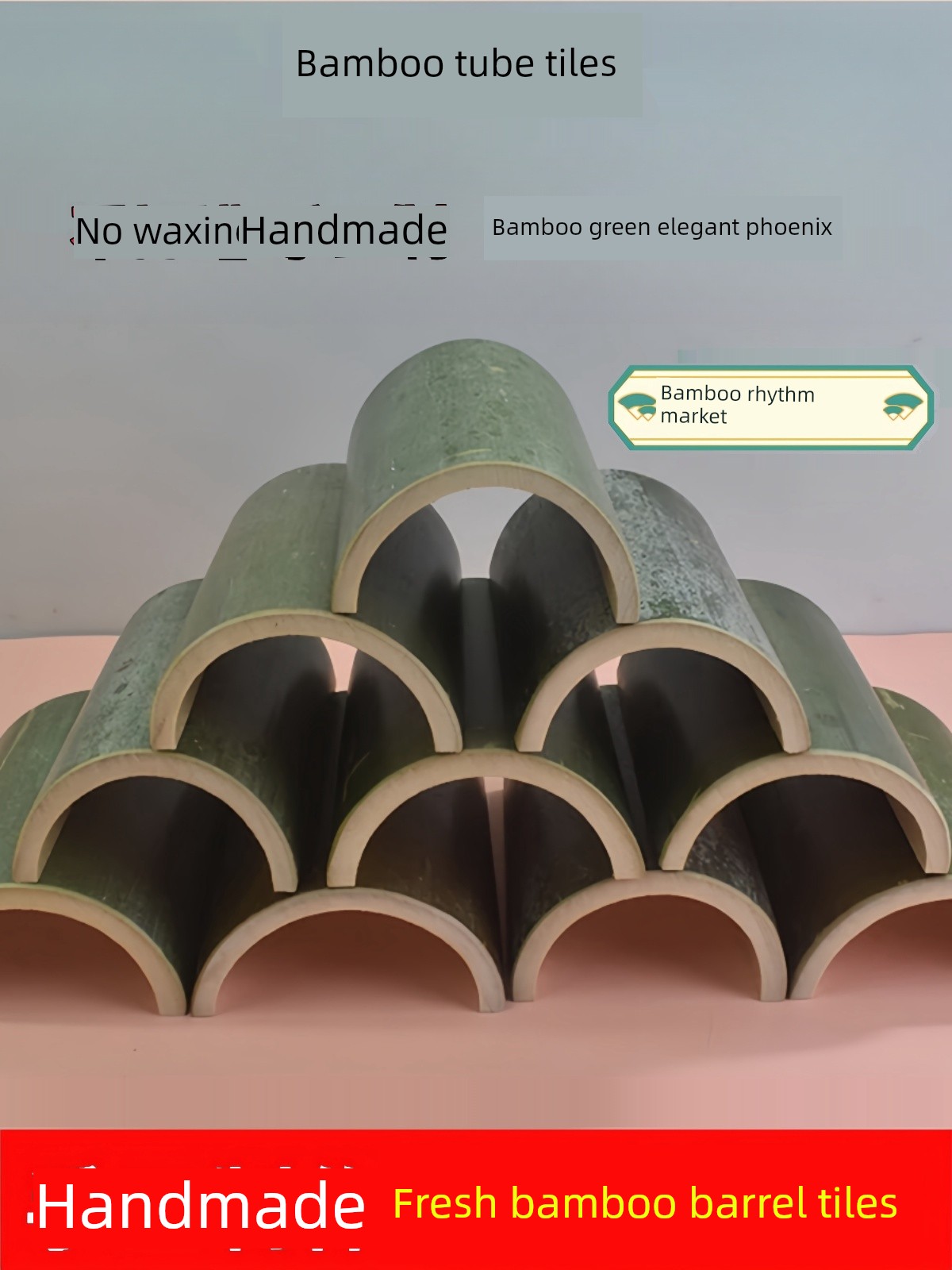 Bamboo Tube Tiles with No Bamboo Joints, Hollow and Half-Open in Design, Decorative Ornaments for Weddings, Events, Banquets, Bamboo Products, and Debris