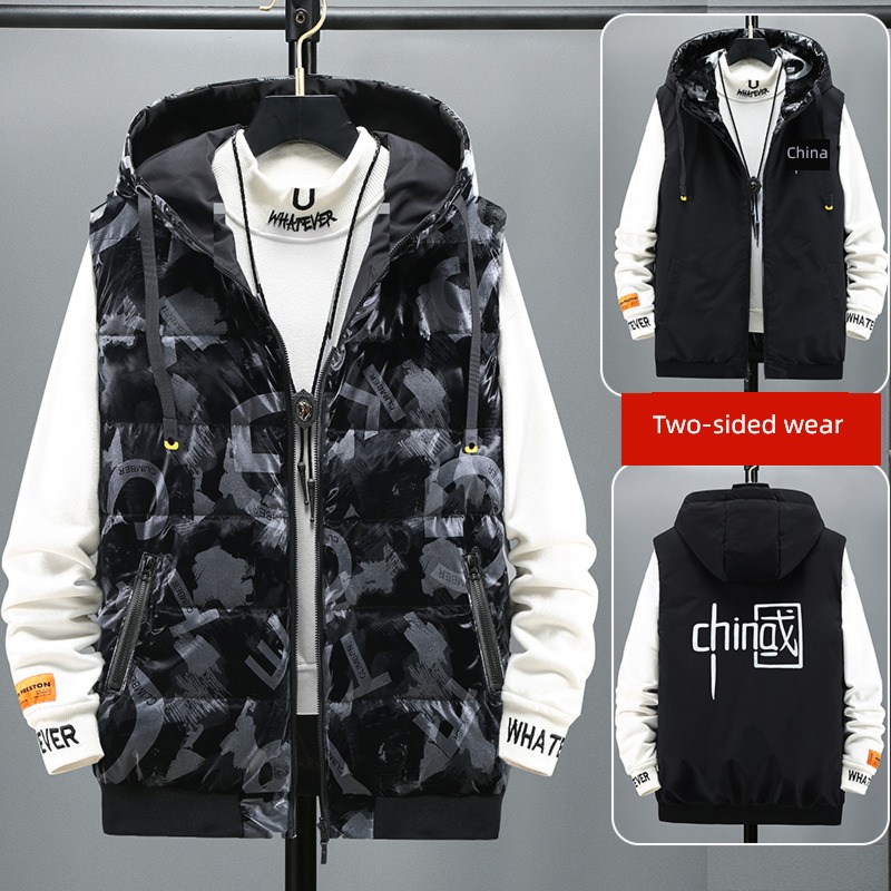 the fat easy thickening Down cotton No washing Bright surface Vest