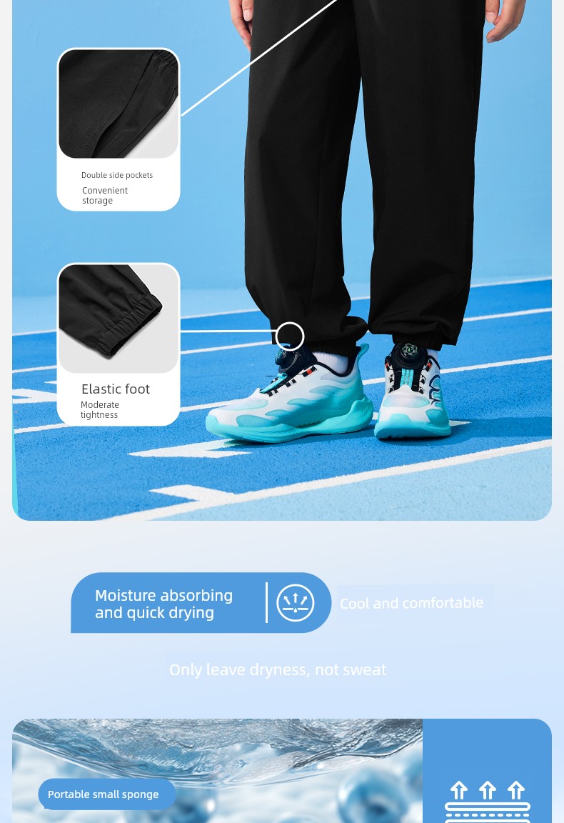 Jordan Children's Clothing Boys' Pants Spring and Autumn Youth Water-Resistant Woven Quick-Dry Pants Girls' Sports Long Pants — 11
