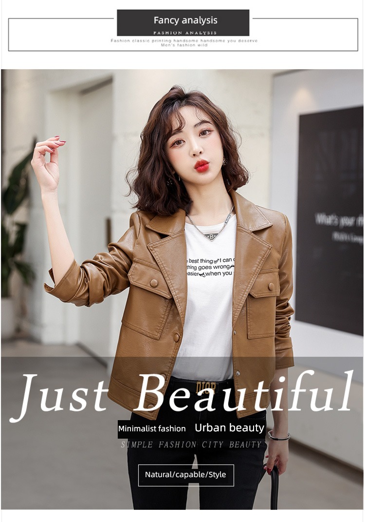 have cash less than that is registered in the accounts autumn Women's wear little chap loose coat leather clothing