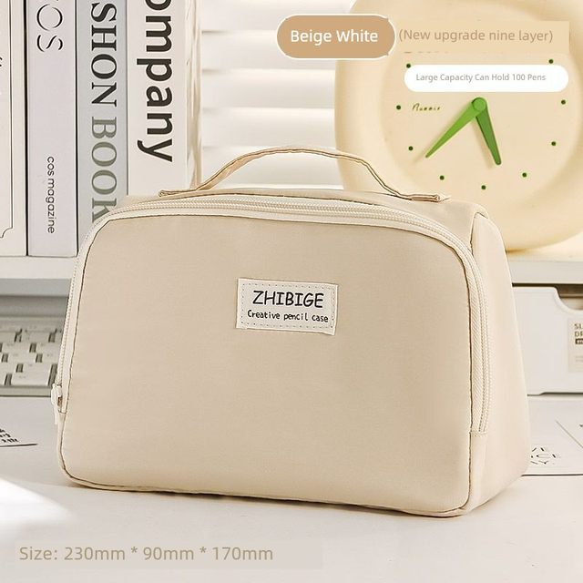 Sentimental pencil bag in dirty-resistant female junior high school men's pencil bag vertical standing cartoon high-value storage bag stationery box