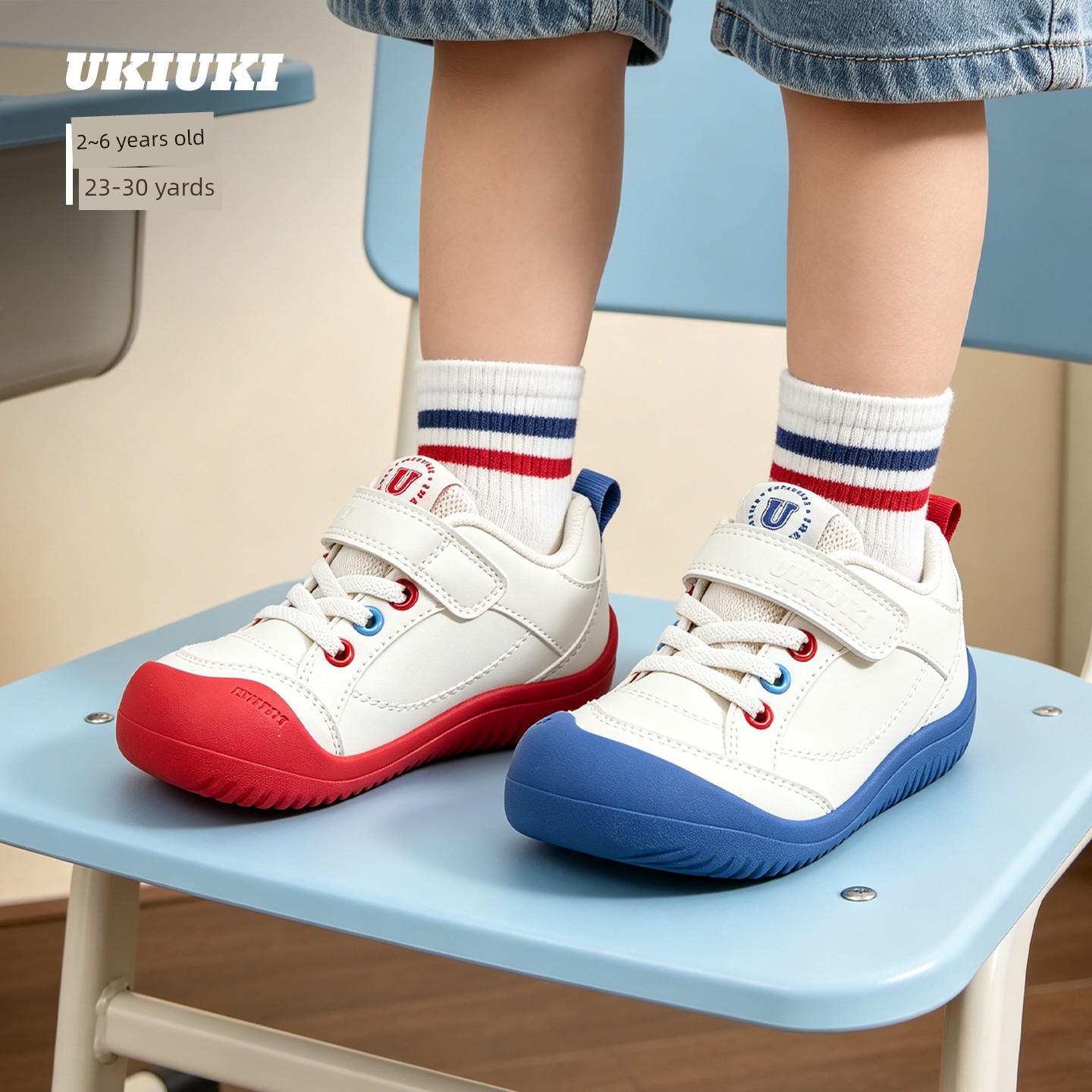 Ukiuki Baby Wide-Fit Toddler Shoes Kindergarten Indoor Boys' Shoes 2026 Autumn New Breathable Non-Slip Functional Shoes — 8