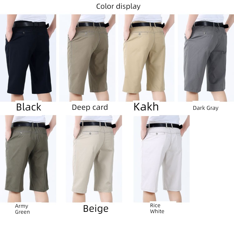 pure cotton dad 7 points Middle aged man suit shorts