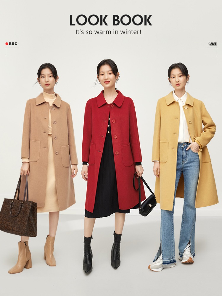 Chantubila 100% Medium and long term Cashmere wool overcoat