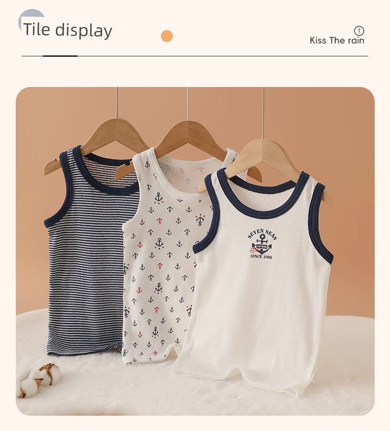 Summer Bottoming Shirt Sweat-Absorbent Breathable Hurdle Pure Cotton Vest — 12