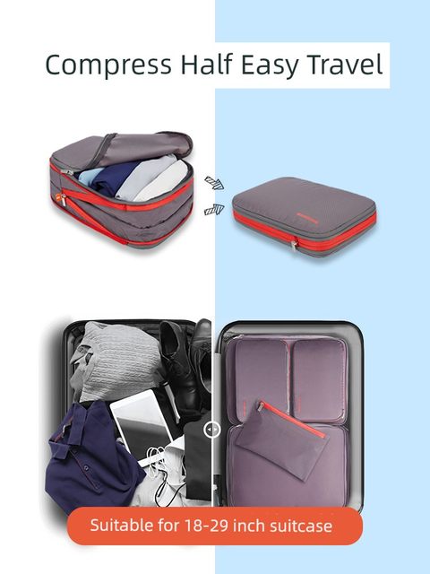 New travel and business trip compression storage bag set waterproof large capacity suitcase clothes home decoration Fengzhu