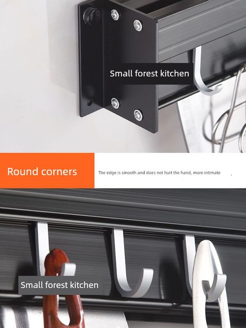 Space aluminum kitchen knife stand wall-mounted, hole-free, multi-functional kitchen hook knife kitchen utensil storage stand kitchen knife stand