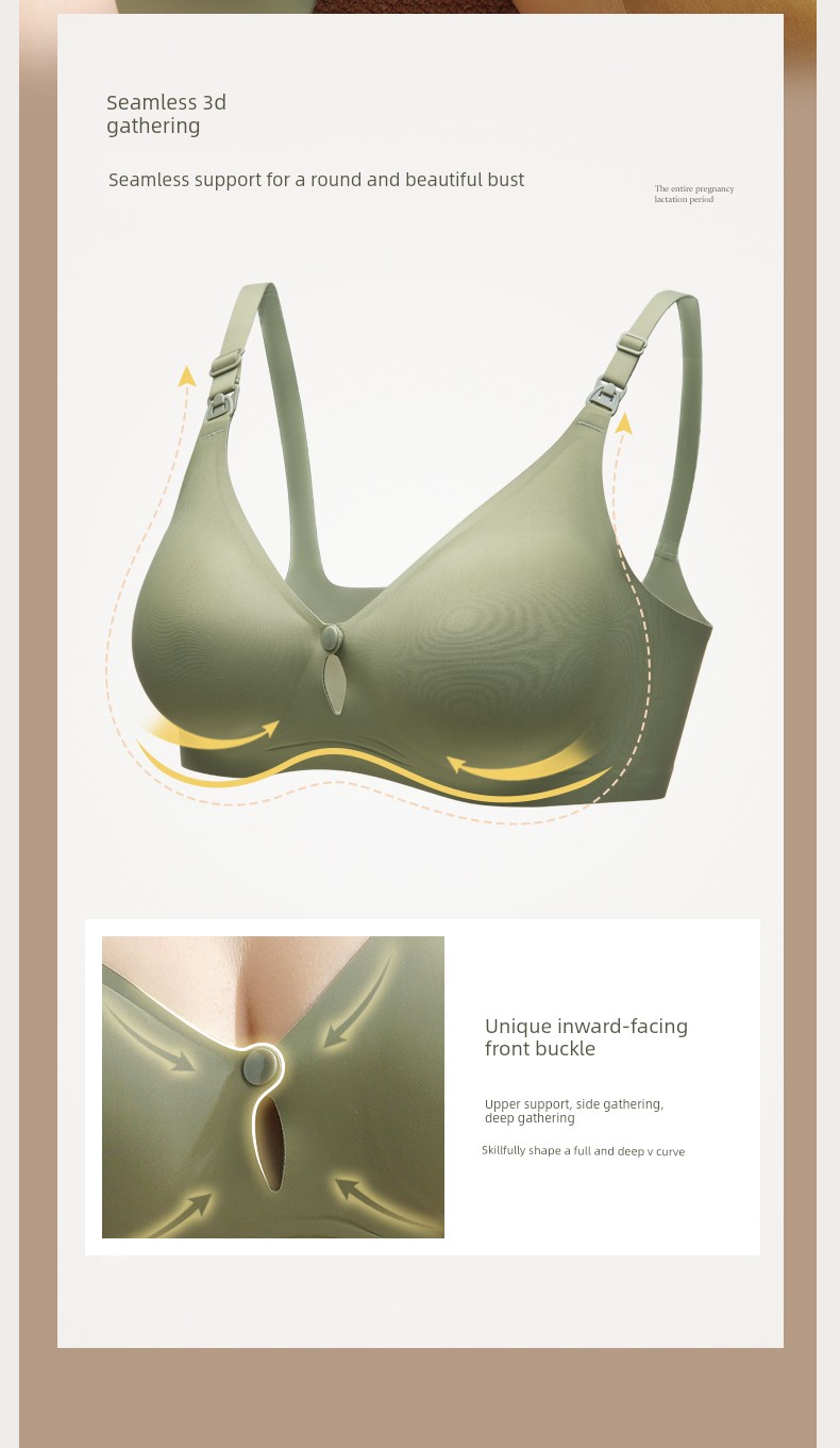 Wu Yuan Nursing Bra Anti-SAG Push up Postpartum Summer Thin Nursing Special Nursing Intimates Pregnant Women Big Chest Special — 7