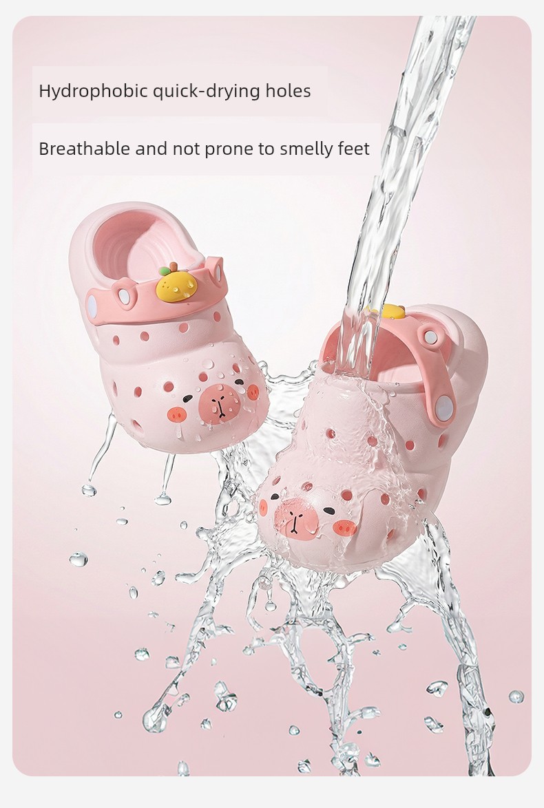 Pig Daddy Baby Slippers for Girls, Summer Non-Slip Bathroom Shoes for Infants and Toddlers, Children's Clogs for Boys, Beach Shoes — 4