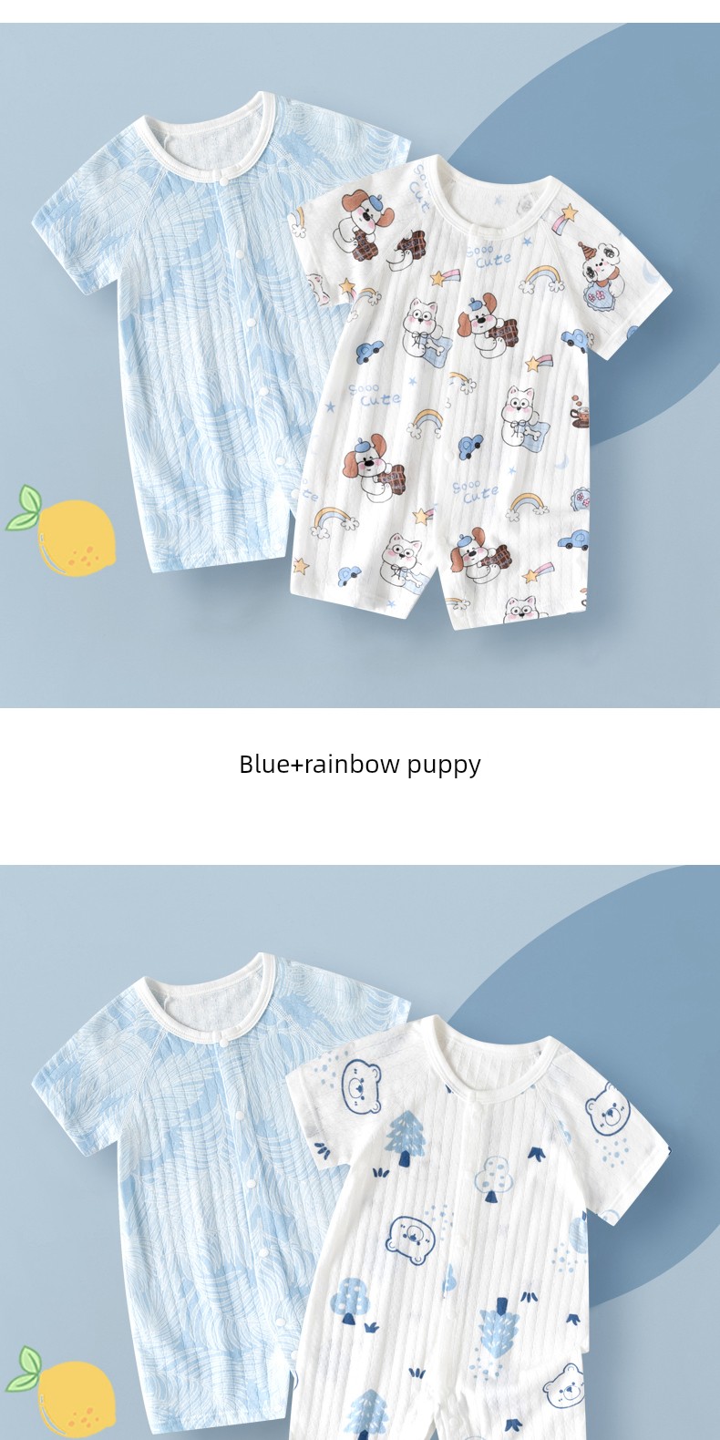 2 Pieces 0-1 August Baby Clothes Summer Summer Thin Baby Jumpsuits Men and Women Short Sleeved Kazakhstan Toddler Summer Clothing — 10