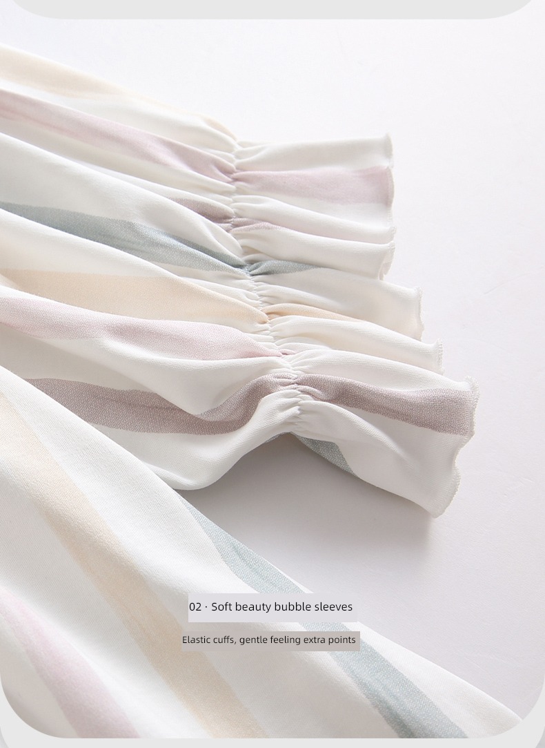 easy Big size summer pure cotton Princess style V-collar Nightdress