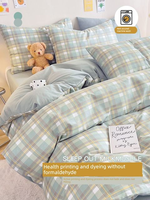 Four-piece bed sheets and quilt covers summer student dormitory single bed three-piece set non-complex pure cotton 2025 new model