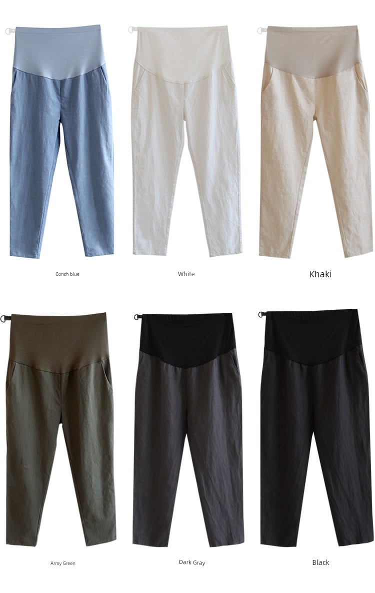 Outwear Summer Thin Casual Cotton and Linen Autumn Maternity Pants — 3