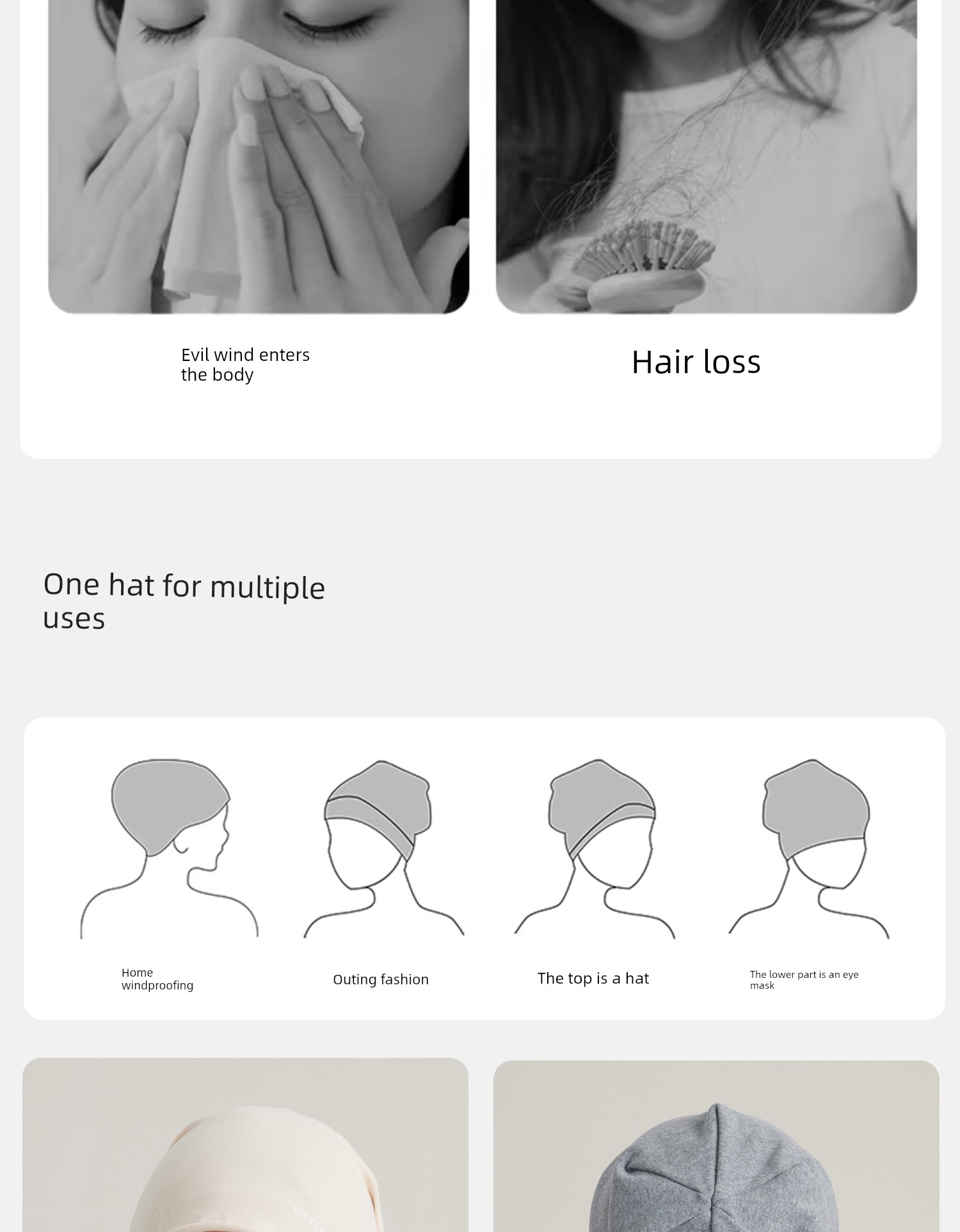 Postpartum Cotton Hat for Spring and Autumn, 10A Antibacterial Maternity Hat, Moisture-Wicking, Breathable, Head Protection, Large Head Circumference, — 4