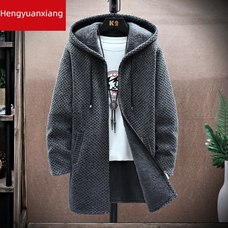 hyz  Plush Medium and long term Hooded sweater Sweater