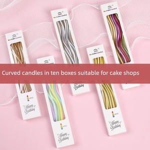 Spiral Candle Cake Decoration Ornament Birthday Candle Trendy Curved Thread Creative Bending Candle Baking Insert