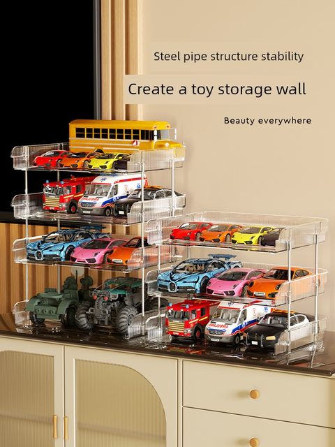 Children's toy car storage rack suitable for hot wheels Domeka car storage rack multi-layer transparent storage tool