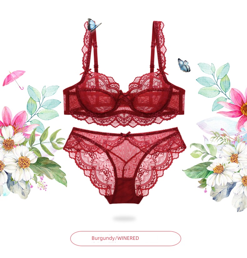 Bras sexy ultrathin paragraph Full transparency autumn Lace
