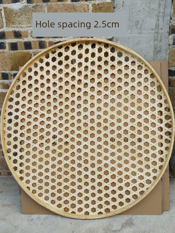 Bamboo Woven Dustpan with Hexagonal Holes, Flat Lid, Bamboo Products, Bamboo Woven Sieve, Wedding and First Birthday Gift Decoration