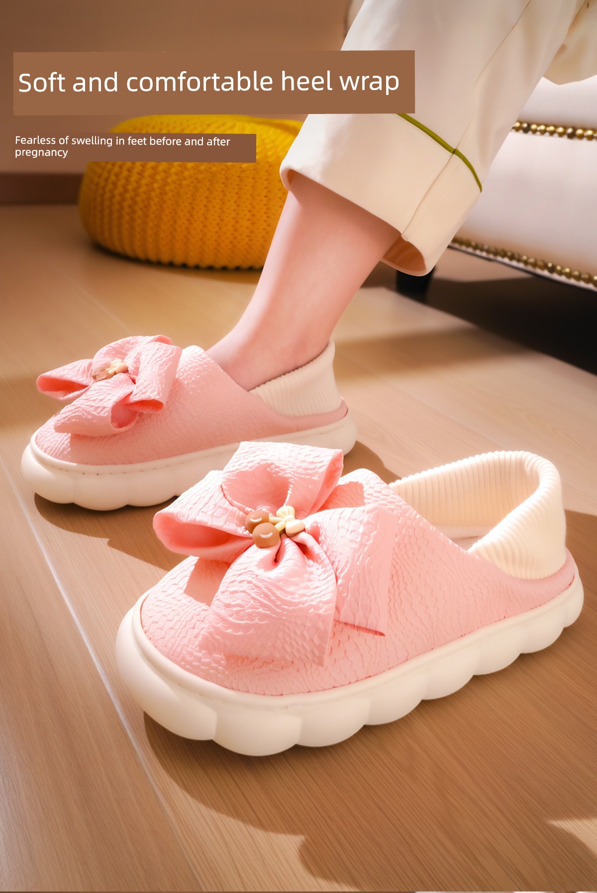 Postpartum Shoes for Summer, Thin Style, Soft Sole, Non-Slip, Closed Heel, Thick Sole, Indoor Home Slippers, Cotton Slippers for Spring and Autumn, — 7