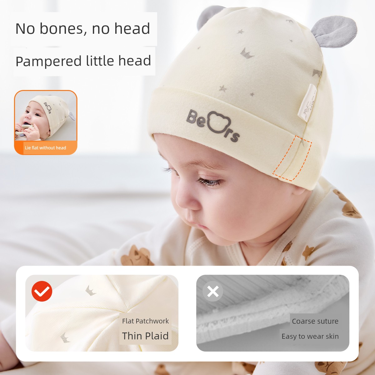 Spring and Autumn Pure Cotton Baby Double-Layer Baby Hat — 4