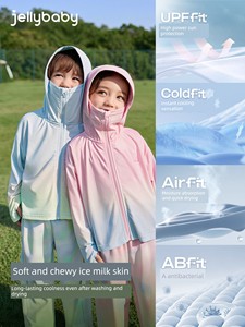 [Cooling Sensation] Jerry Baby Girls' Sun Protection Jacket, Summer Thin Cardigan for Babies, Boys' Quick-Dry Clothing, 
