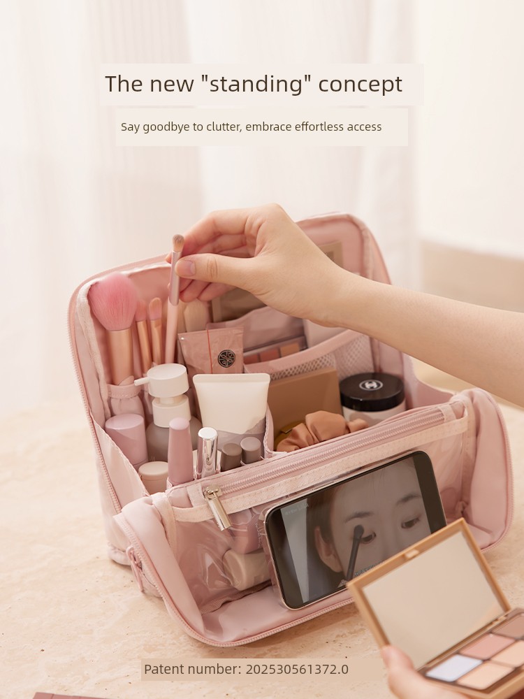 Cosmetic Bag Standing Women Portable Large Capacity for Going out 2025 New High end Multi-Functional Brush Travel Storgage Bag