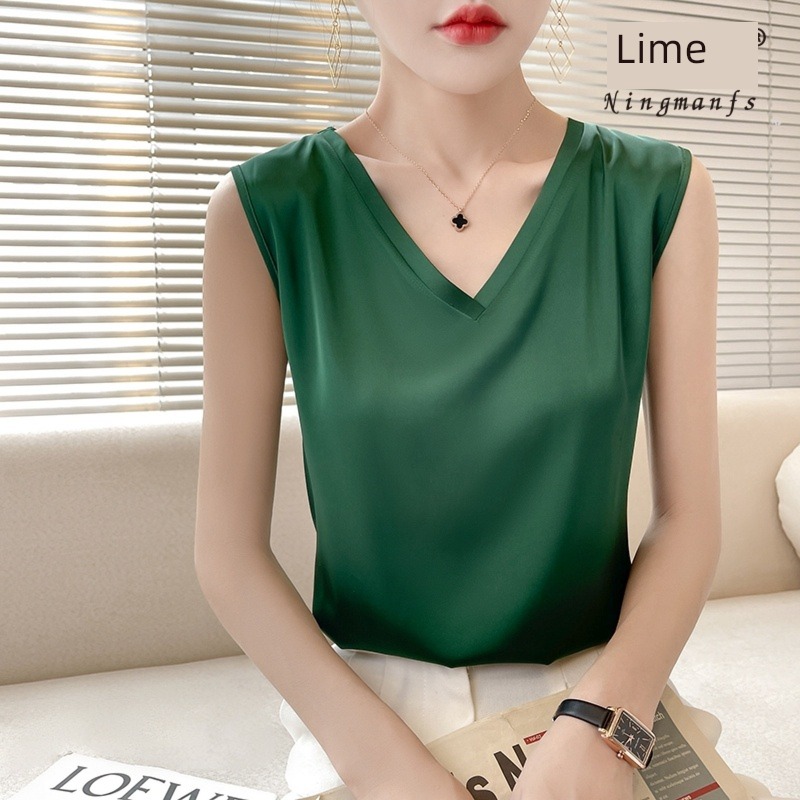 suit White black Lay a foundation Satin V-collar real silk