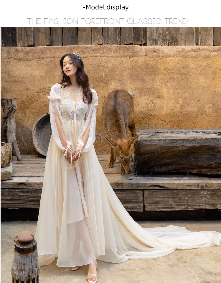 Morning Robe bride wedding Cardigan fairy Trailing Lace