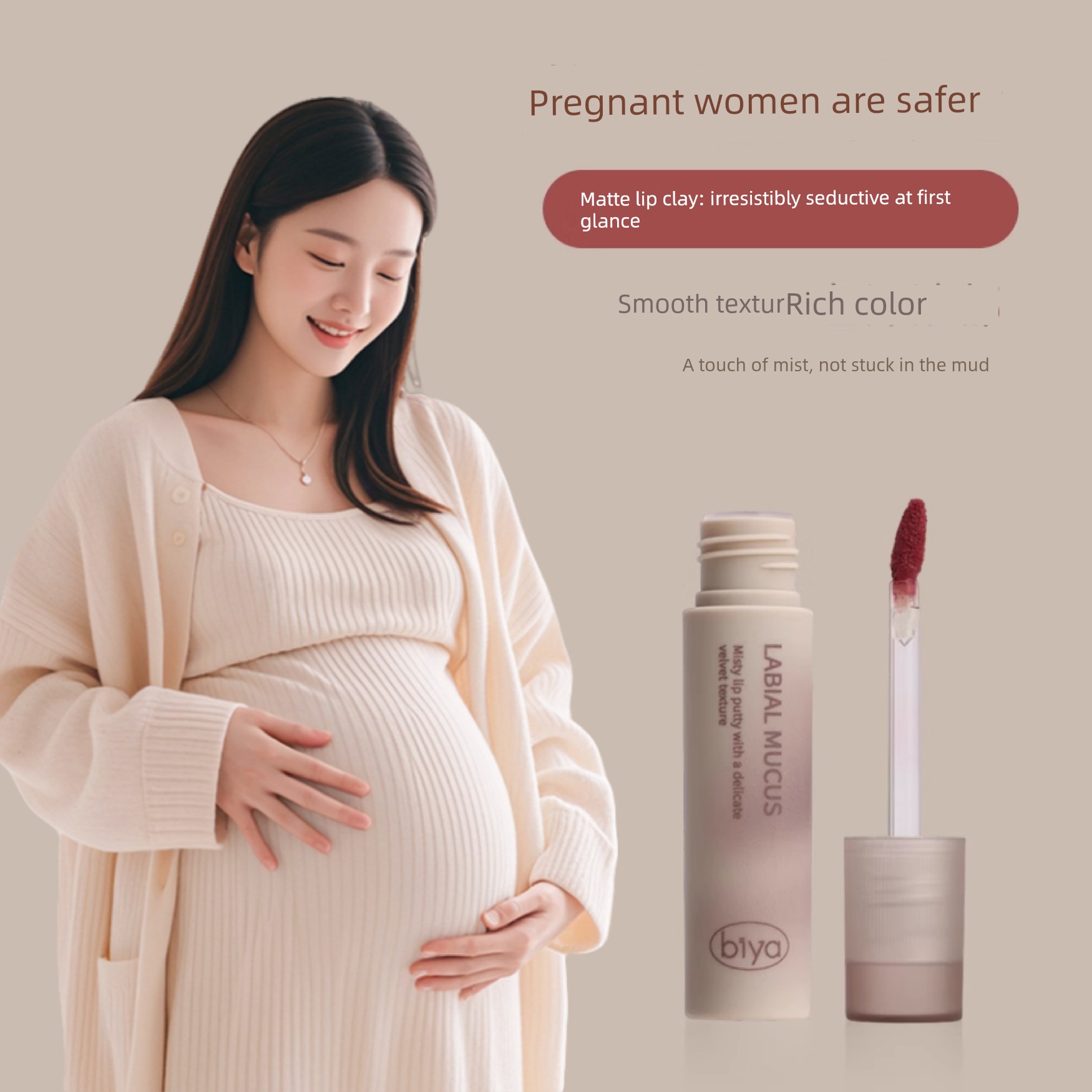 Matte Lip Glaze for Pregnant Women, Velvet Lip Gloss That Is Not Easy to Smudge, Lightweight and Suitable for Use during Pregnancy — 3