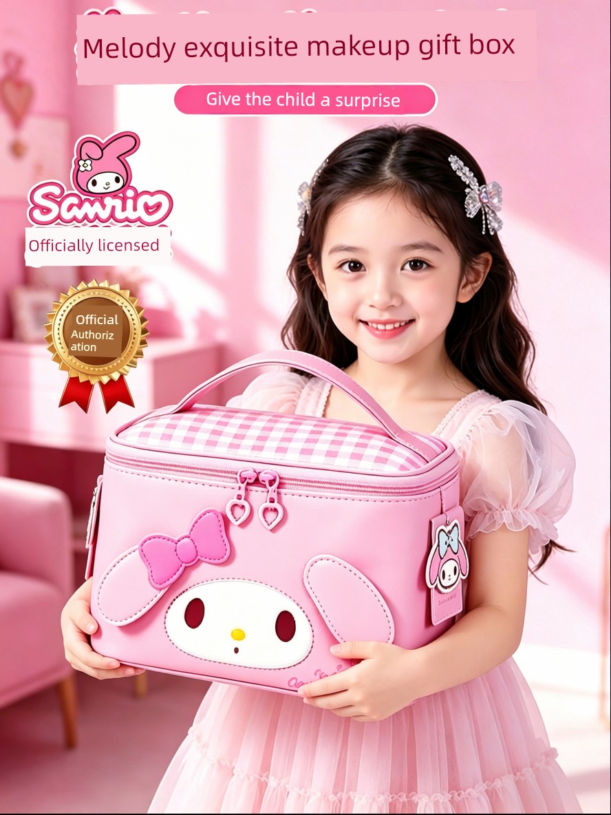 Children's Birthday Gift for Ages 3 to 6, Cosmetic Box Toy, Pretend Play for Girls, My Melody, Cannot Be Applied