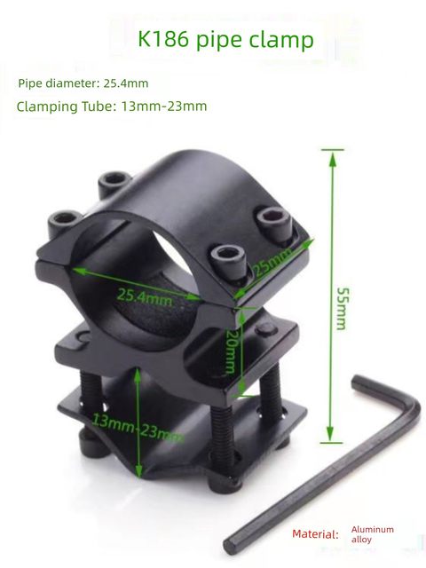 Tube clamp 8-character clamp qq double round tube clamp support rail clamp infrared octagonal clamp strong light flashlight clamp