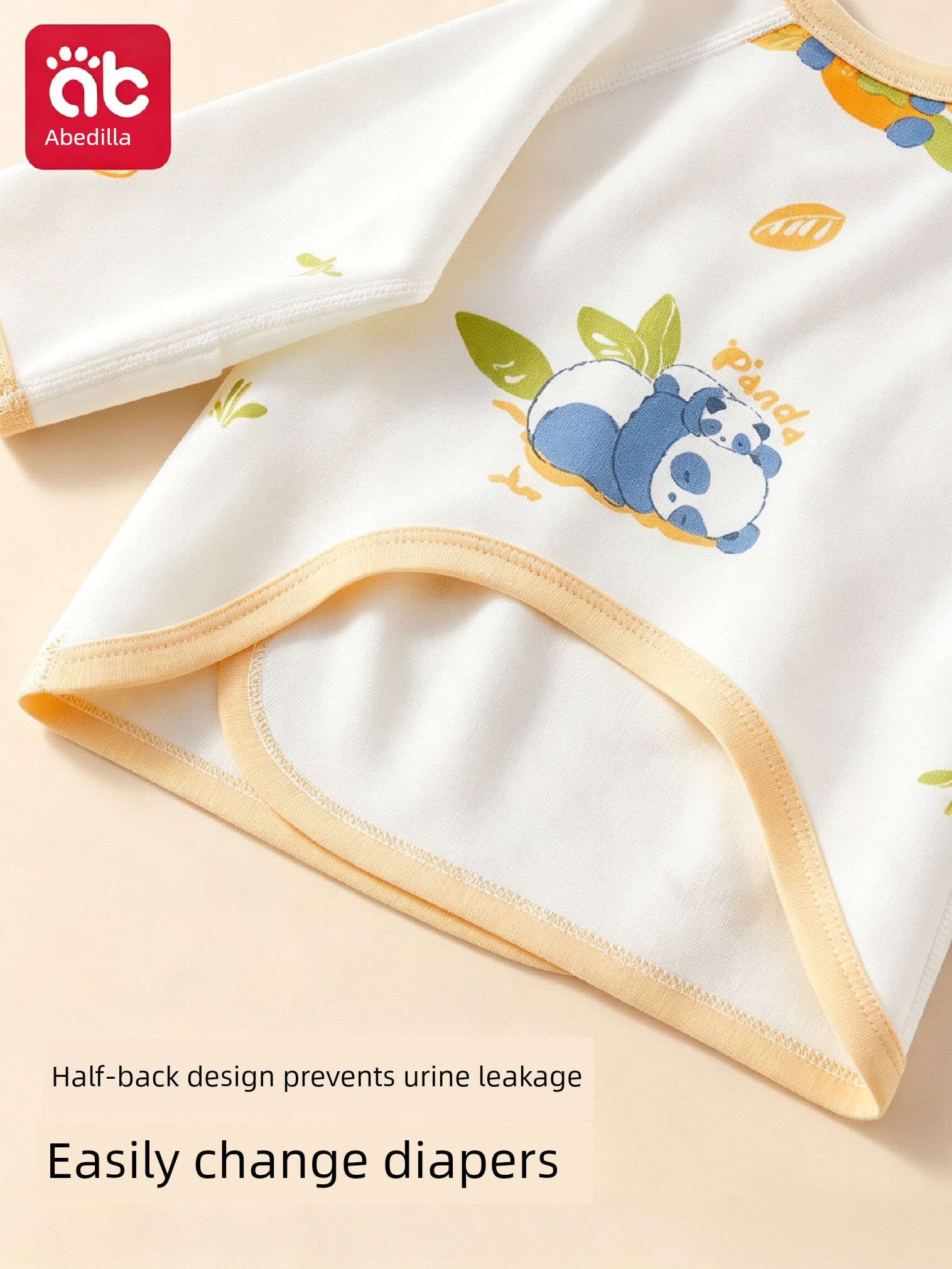 Semi-Back Clothing Newborn Baby Clothes Newborn Class a Pure Cotton Autumn and Winter Stomacher Spring & Fall Size 52 Baby's Top