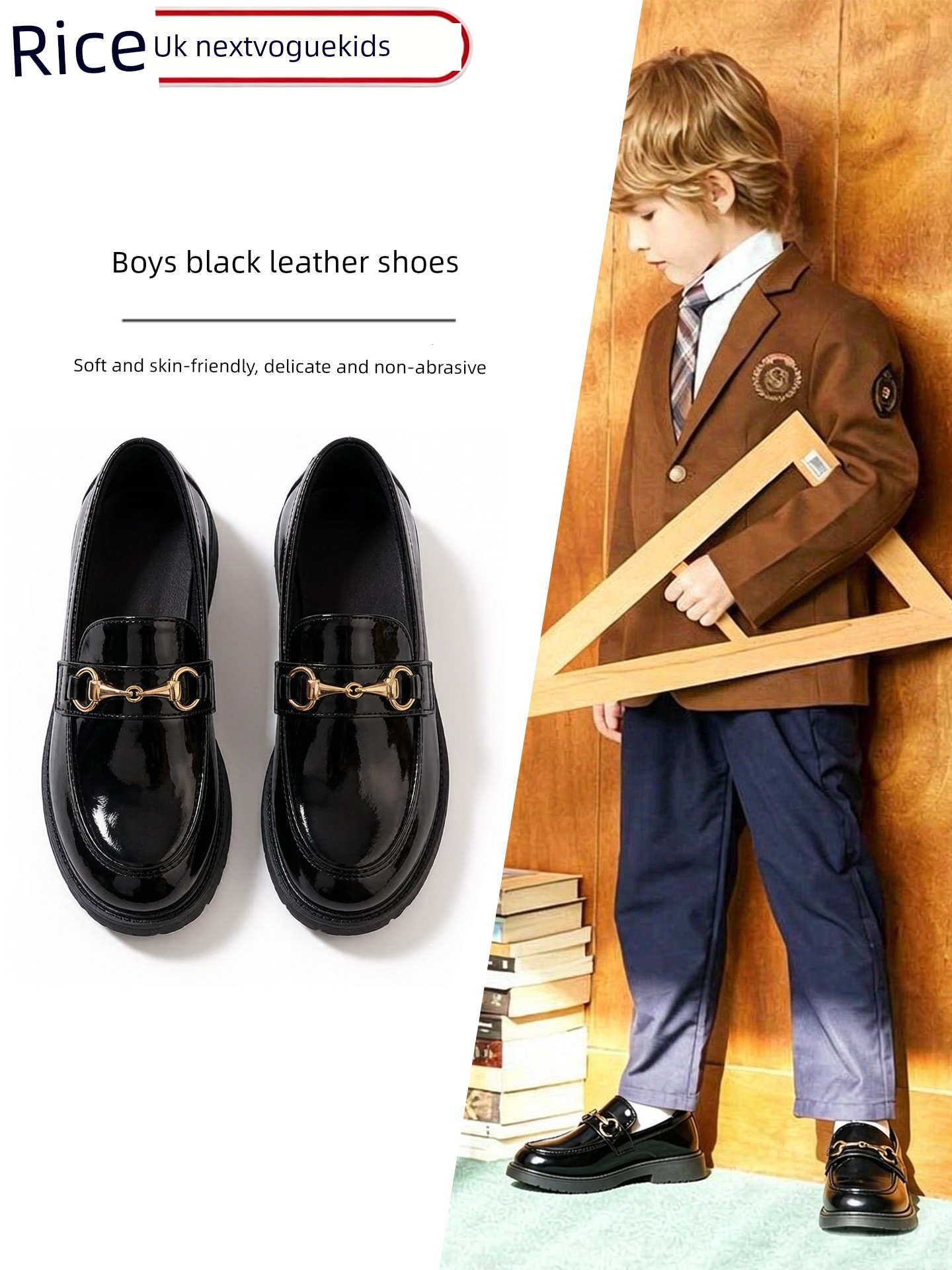 Boys' Black Leather Shoes, British Style, Casual and Stylish, Comfortable for Men, Great for Summer, Very Attractive, Student Shoes, 2026 New Model