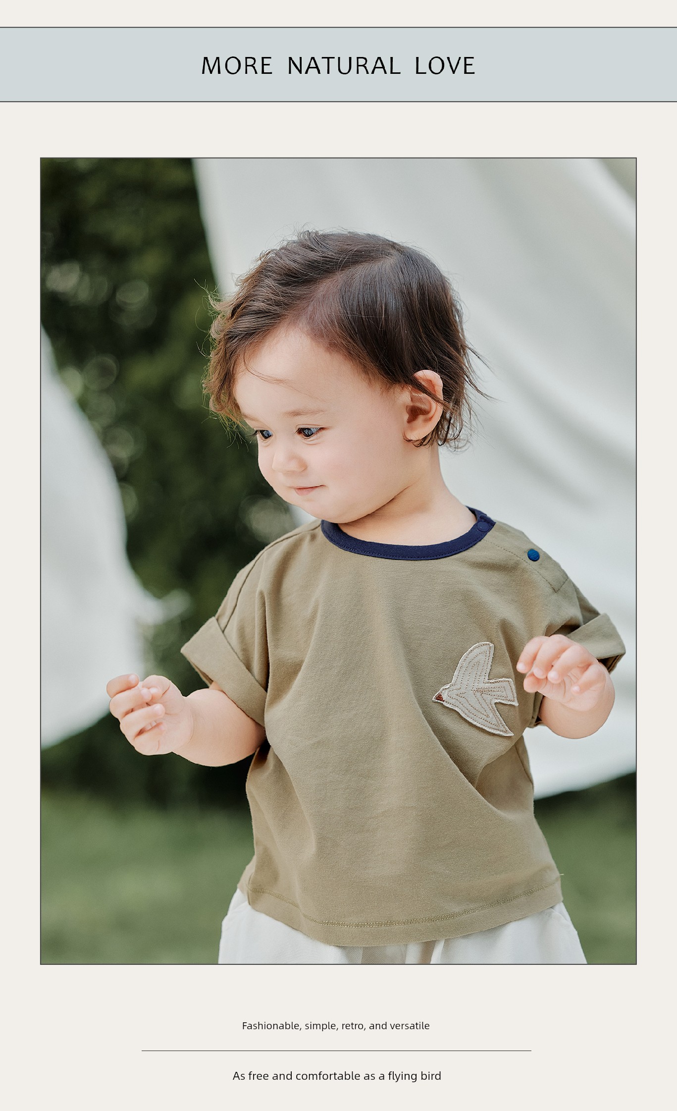 Guiqi Bear Baby Short Sleeve T-Shirt Top Summer Children's Casual Clothing Pure Cotton Thin Style Cute Outing Wear for Infants and Toddlers — 4