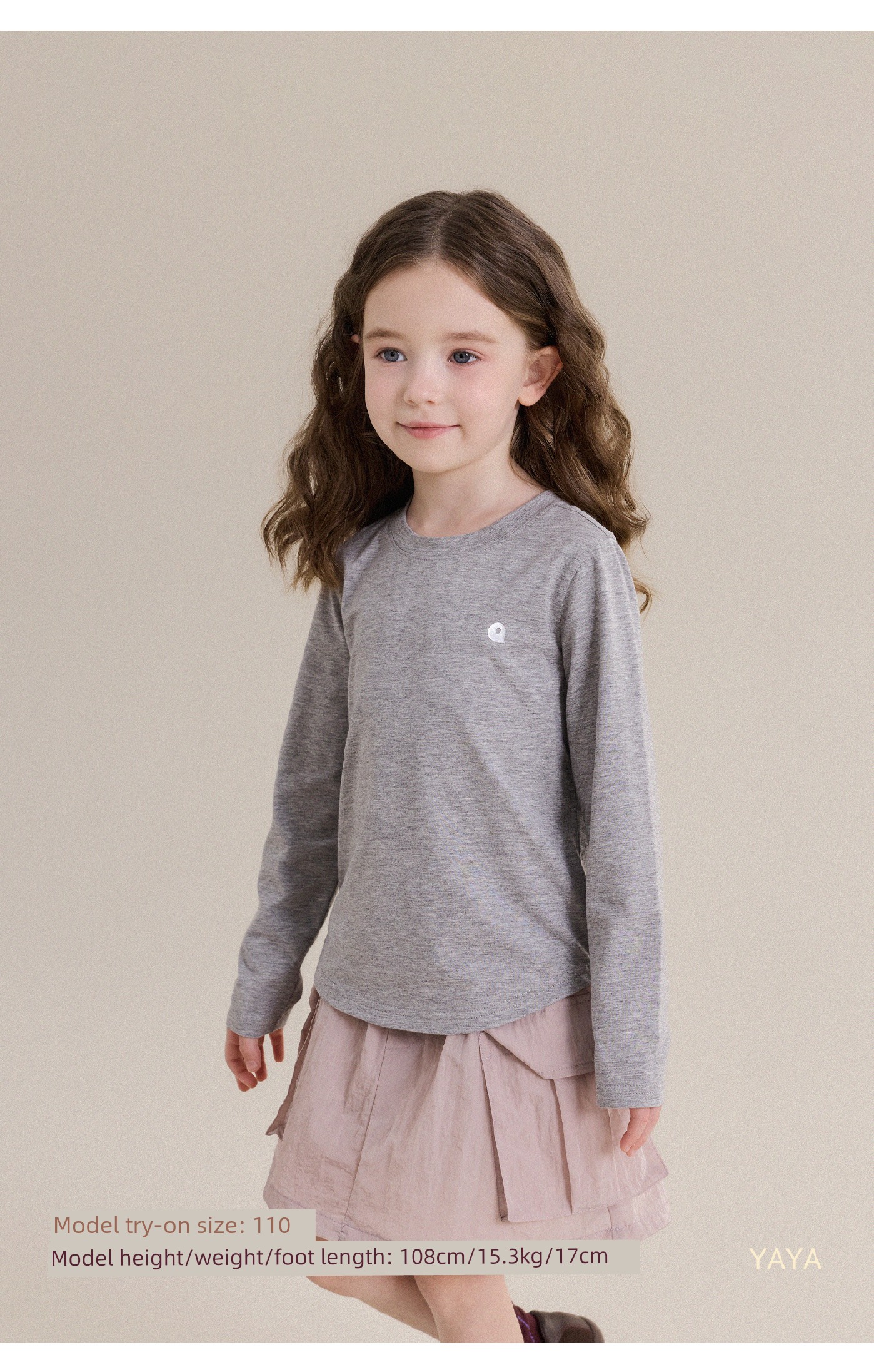 Yunerma Girls' New Autumn Modal Long Sleeve T-Shirt for Kids, Spring and Autumn Outdoor Mountain Style Base Layer Children's T-Shirt Trend — 14