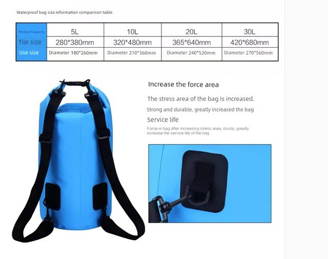 500D swimming snorkeling waterproof bag mobile phone waterproof bag storage bag diving bag beach bag drift bag waterproof bucket bag