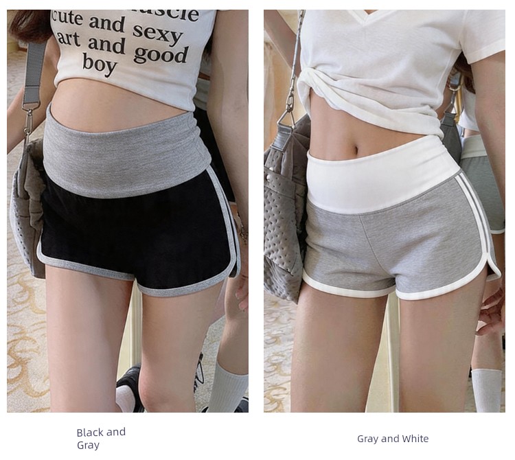 Maternity Side Contrast Color Hot Girl Shorts for Women, Summer 2026 New High-Waisted A-Line Loose Casual Sports Hot Pants — 4