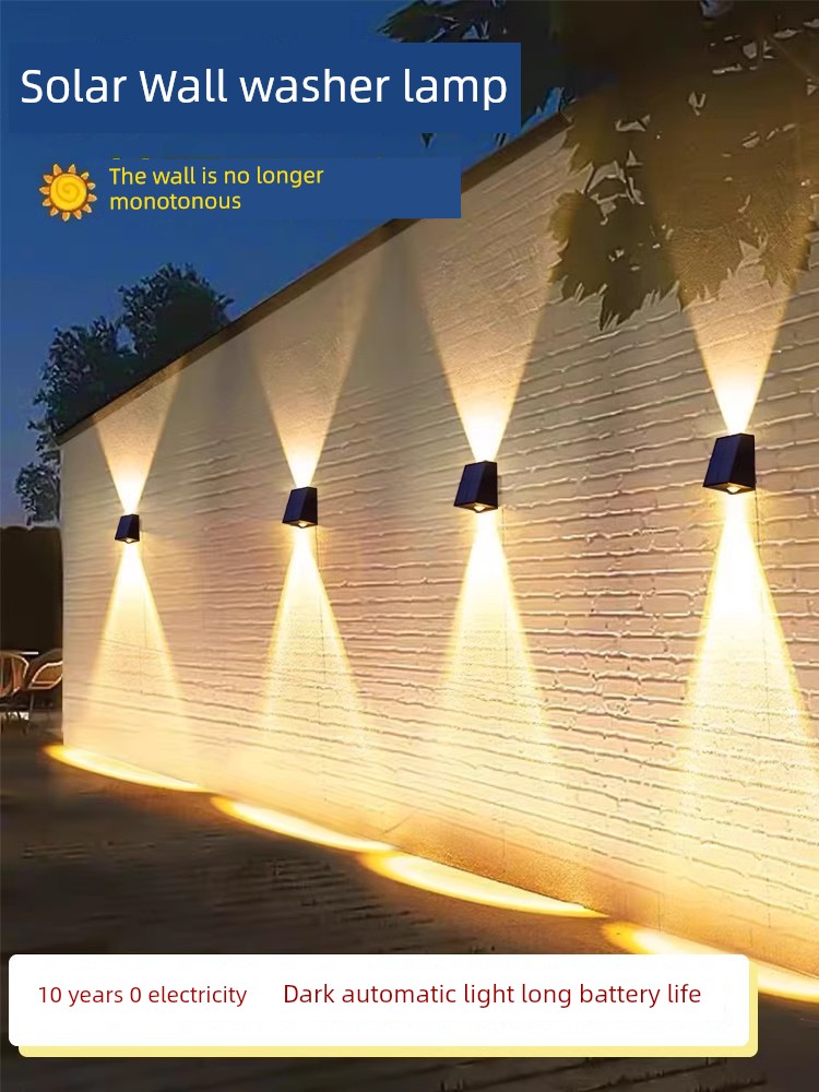 Solar Outdoor Light Courtyard Landscape Decorative Lamp House Balcony Garden Wall Outdoor Waterproof Wall Lamp Wall Washer