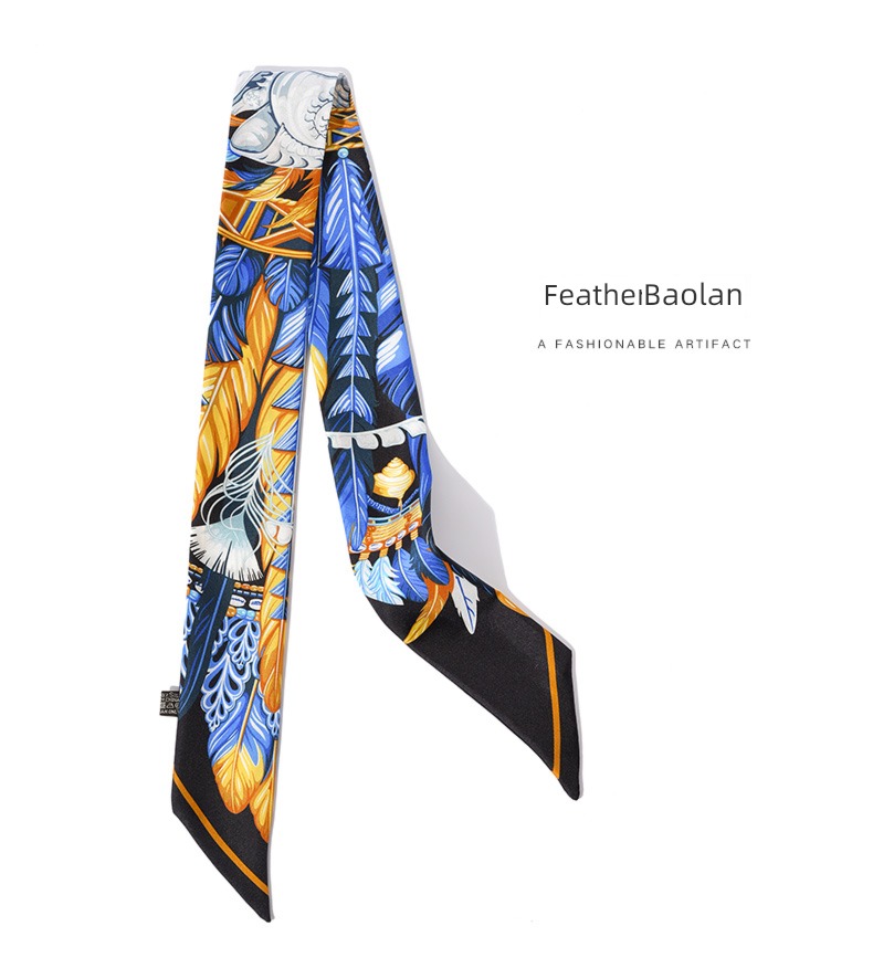 Handle Binding bag Twill silk Thin and narrow Small strip Silk scarf