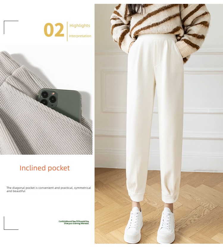 corduroy 2022 paragraph female Autumn and winter chenille  Leggings
