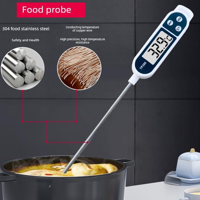 Thermometer for kitchen water temperature measurement oil temperature measuring meter for commercial baking special extended baby milk powder water thermometer