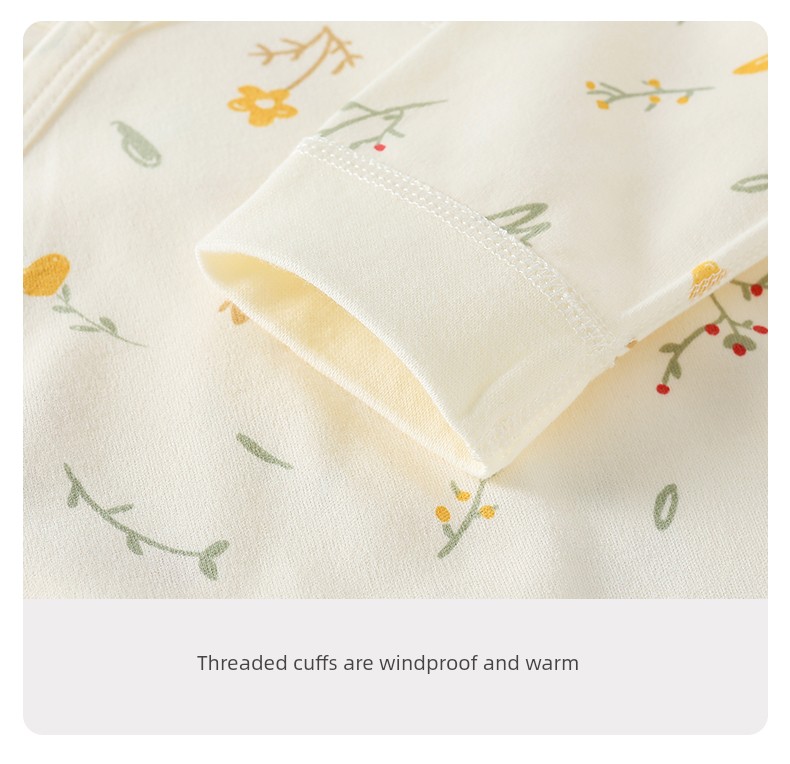 Jq Jingqi Baby Romper Autumn Pure Cotton Newborn Clothes Butterfly Jumpsuit Home Monk-Style Outfit — 12