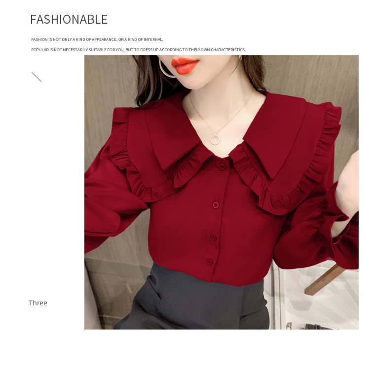 Early autumn jacket gules French summer wear Chiffon shirt