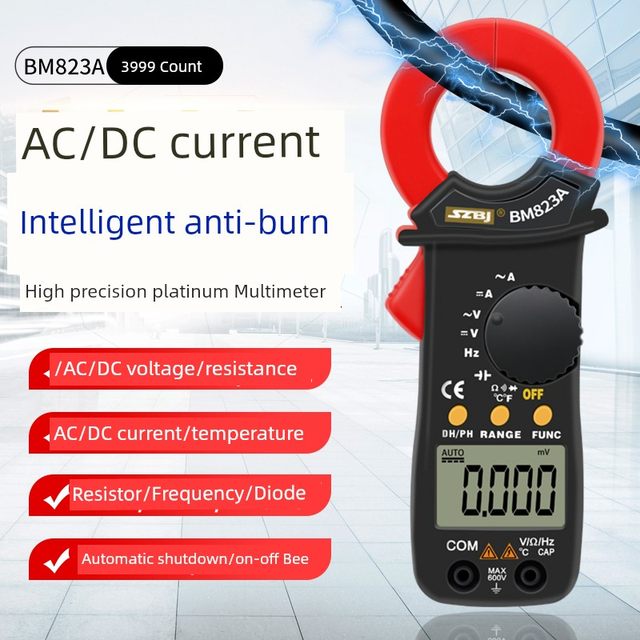 Binjiang BM823A clamp multimeter high-precision clamp meter electrical repair small ammeter AC and DC current