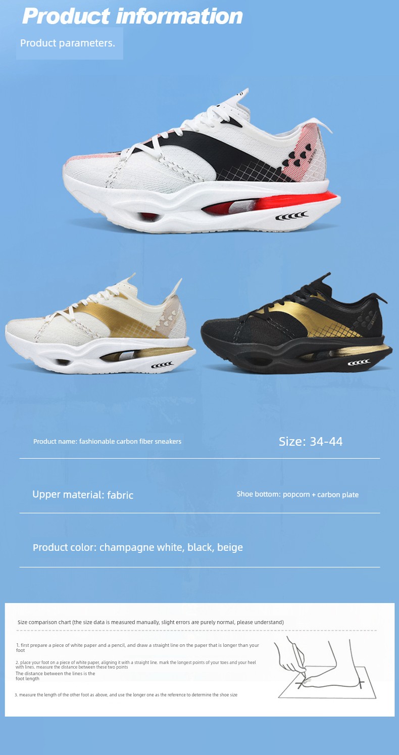 Big Kids' Sports Running Shoes for Boys, Professional Racing Shoes for Students, Carbon Plate Shock-Absorbing Flyelectric C6U Running Shoes — 11